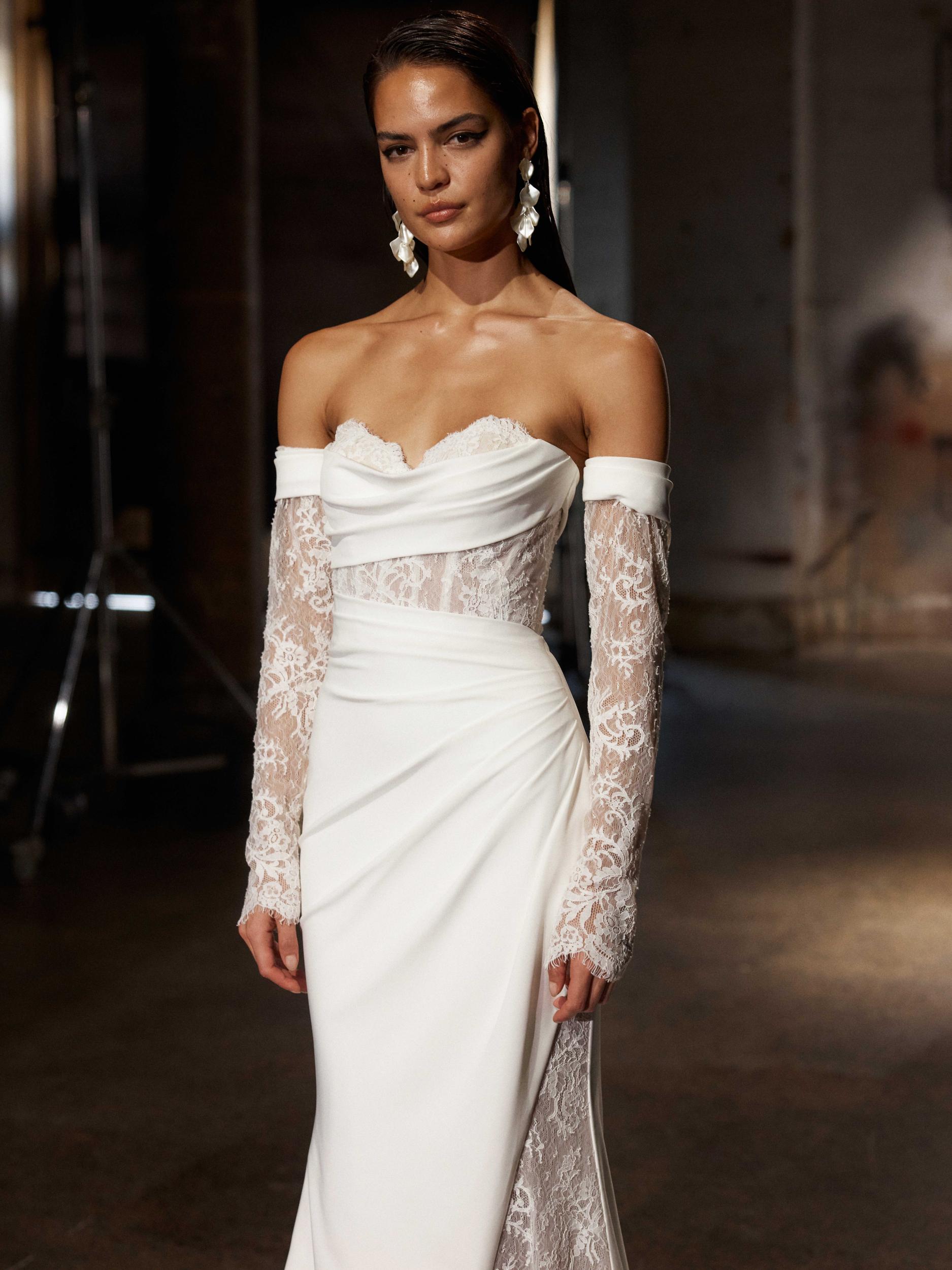 Gray - Evie Young Wedding Dress - White Rose Bridal Newark NJ (view 3)
